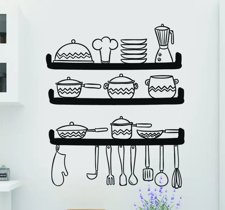 Cookware cutlery wall sticker - TenStickers