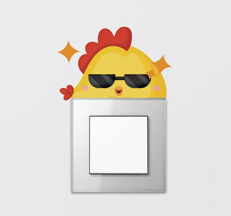 Cool Chicken Character light switch sticker - TenStickers