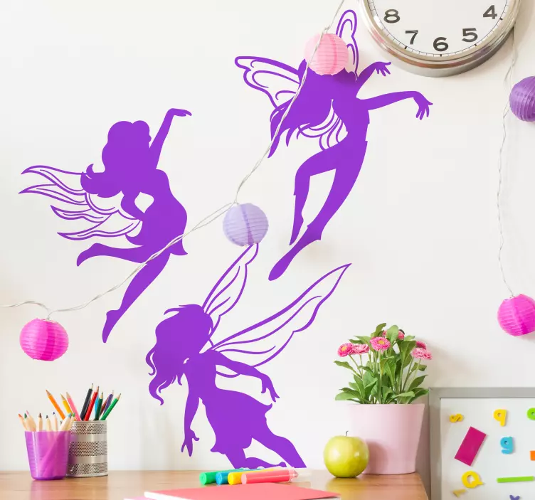 Cool fairies silhouettes  fairy tale sticker - TenStickers