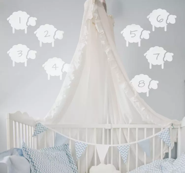 Counting sheep nursery wall stickers - TenStickers