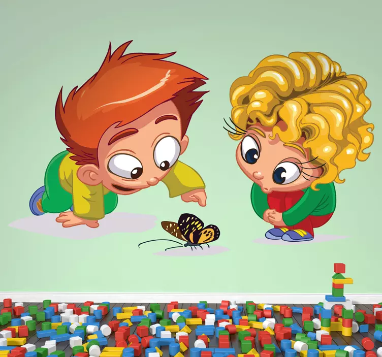 Curious Children Wall Sticker - TenStickers