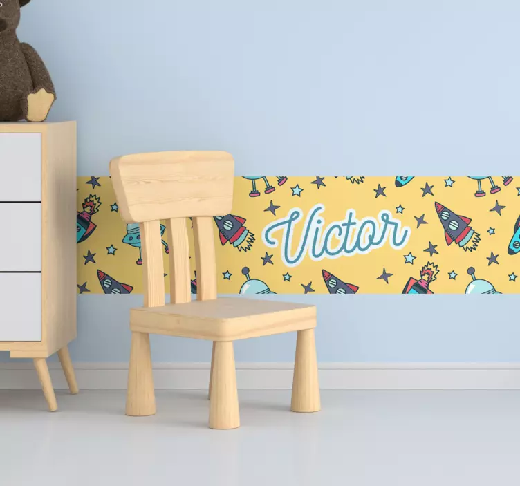 Customizable name border wall border decal - TenStickers