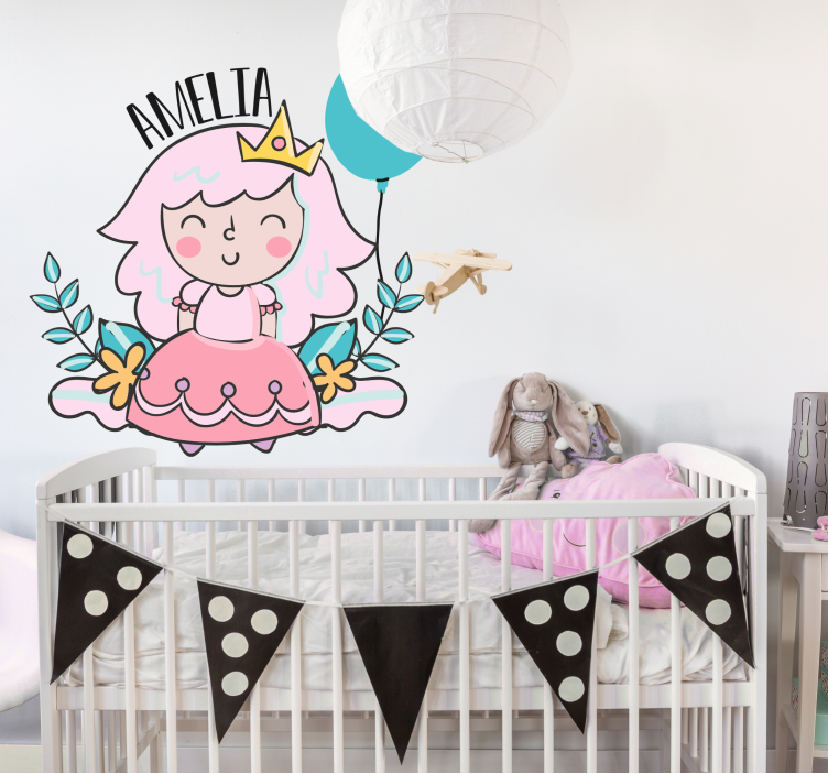 Customizable Princess wall stickers for kid - TenStickers