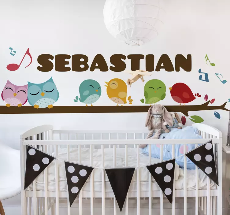 Customized Colorful Birds wall stickers for kid - TenStickers