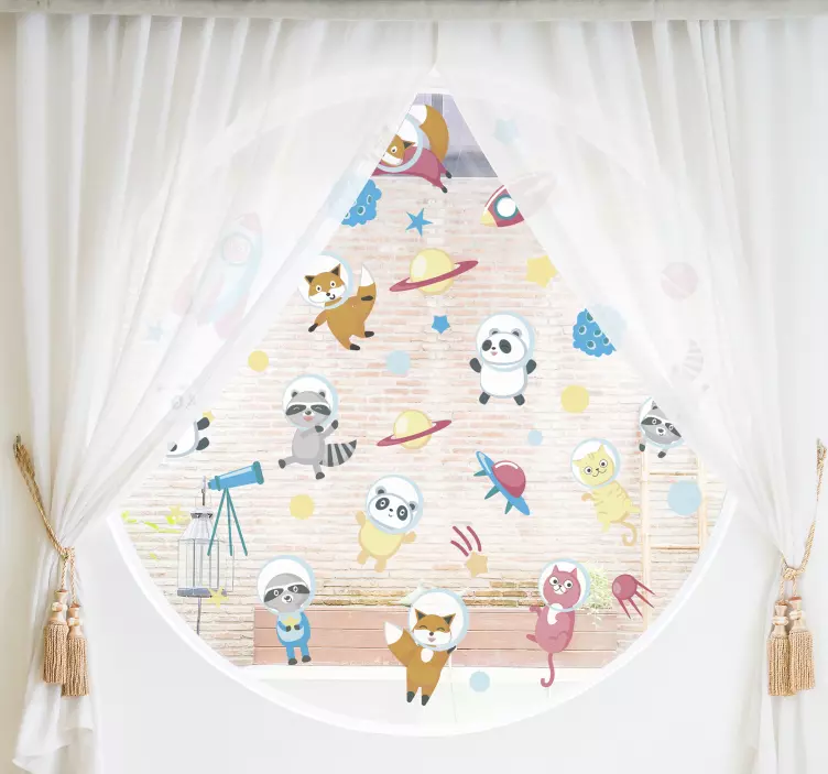 Cute Animal Astronauts pet wall art - TenStickers