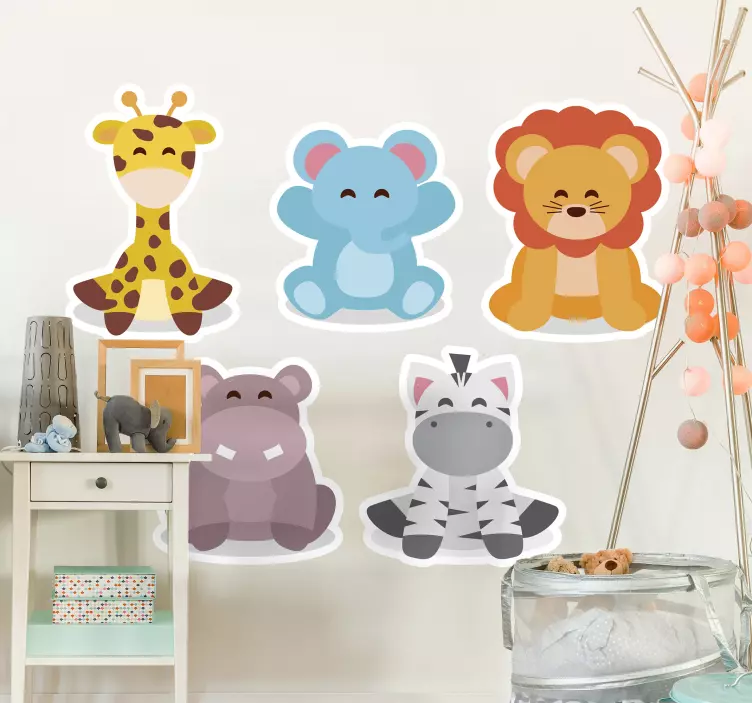 Cute Animal Characters wall sticker - TenStickers