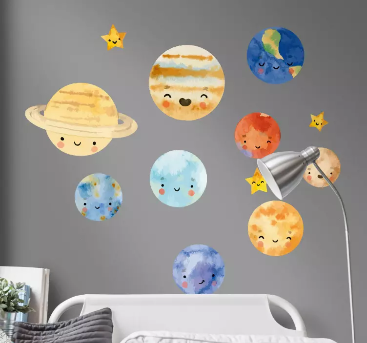 Cute Celestial Bodies space wall sticker - TenStickers