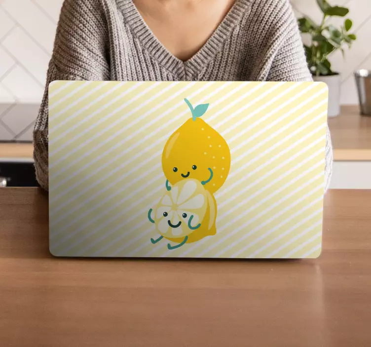 Cute Citrus Characters laptop skin - TenStickers