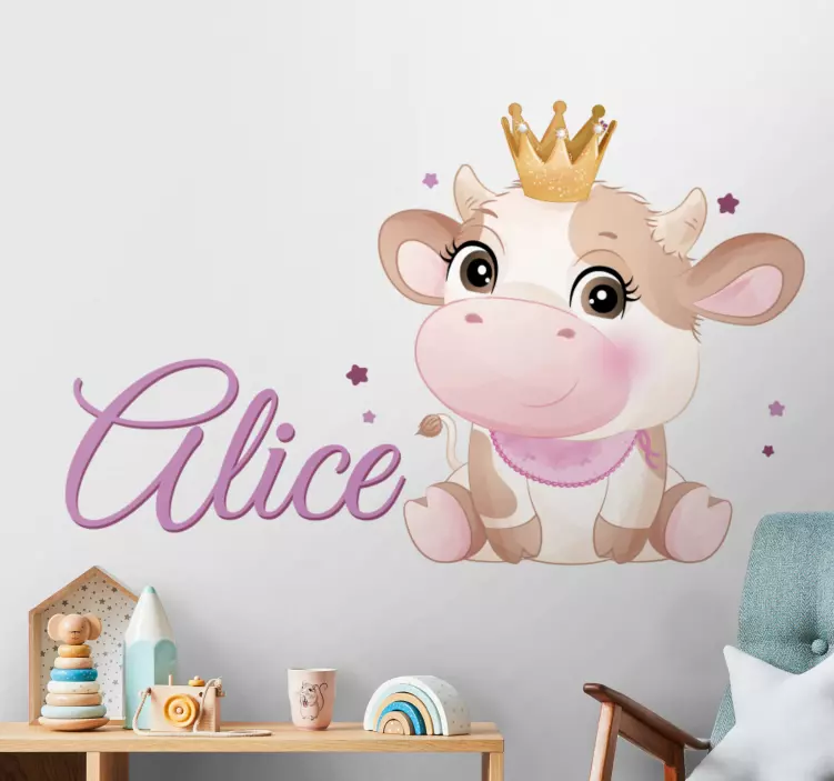 Cute Cow Character wall stickers for kid - TenStickers