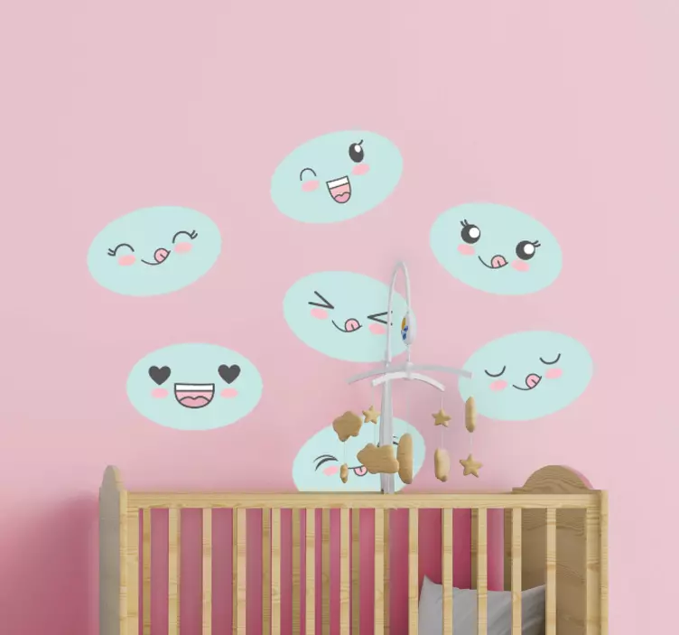 Cute Expression Faces wall stickers for kid - TenStickers