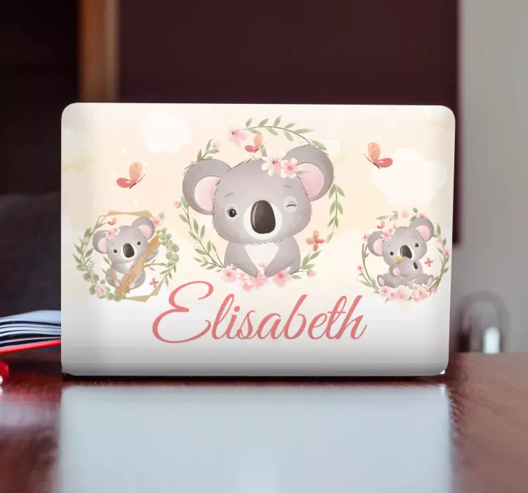 Cute Koala Family laptop skin - TenStickers