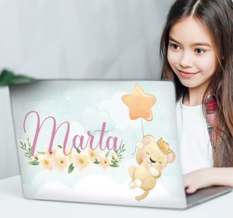 Cute Lion Character laptop skin - TenStickers