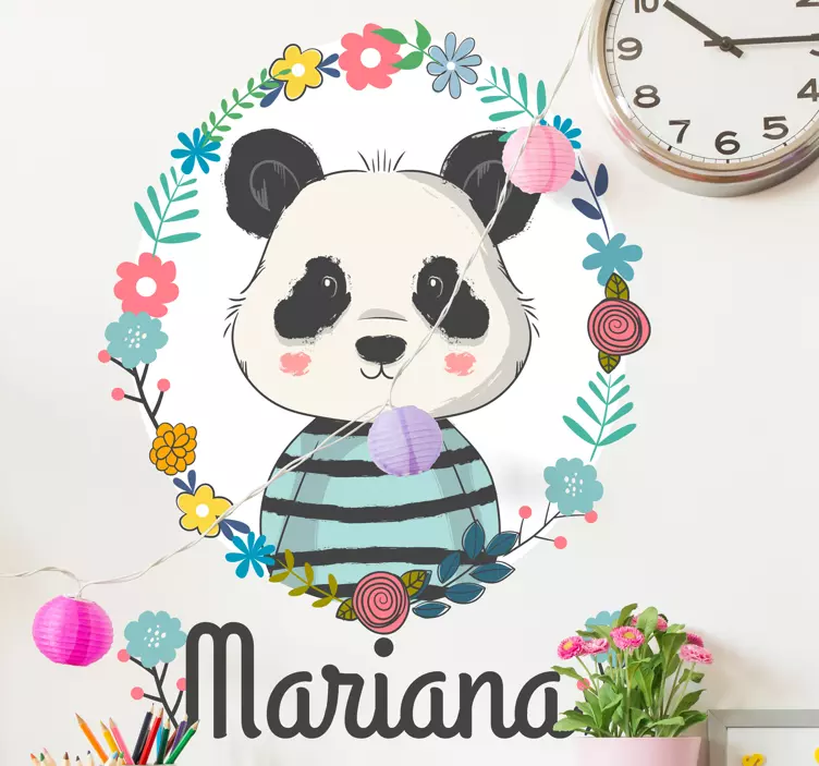 Cute Panda Illustration wall stickers for kid - TenStickers