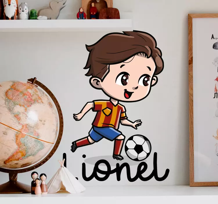 Cute Soccer Boy wall stickers for kid - TenStickers