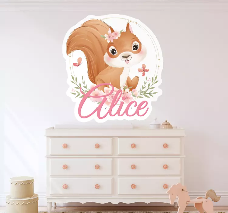 Cute Squirrel Character wall stickers for kid - TenStickers