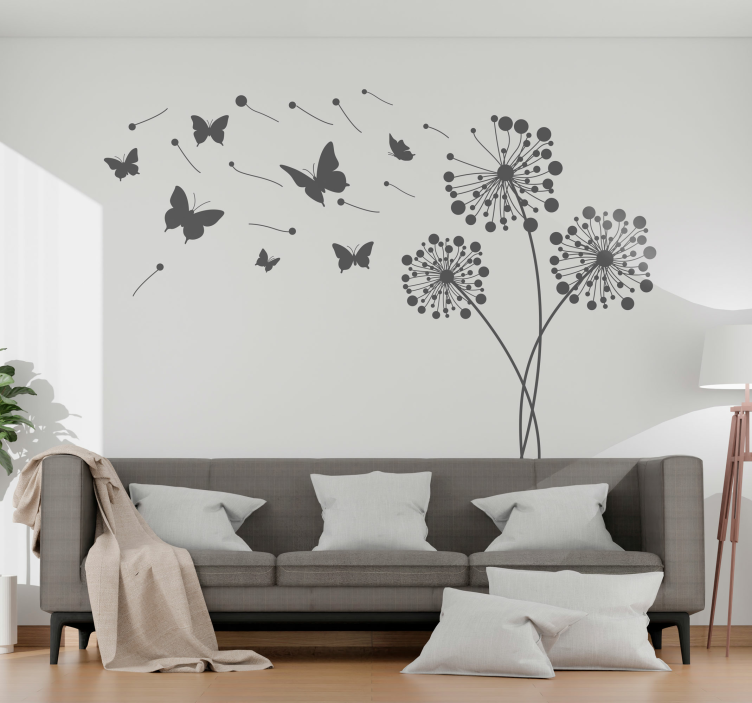 Dandelions and butterflies wall sticker - TenStickers