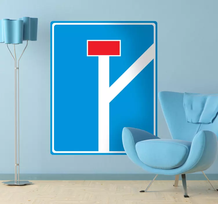 Dead End with Route Diversion Sign Sticker - TenStickers