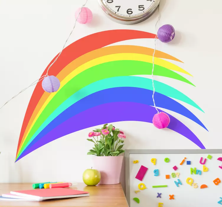 Decoration wall sticker colorful rainbow arcs - TenStickers