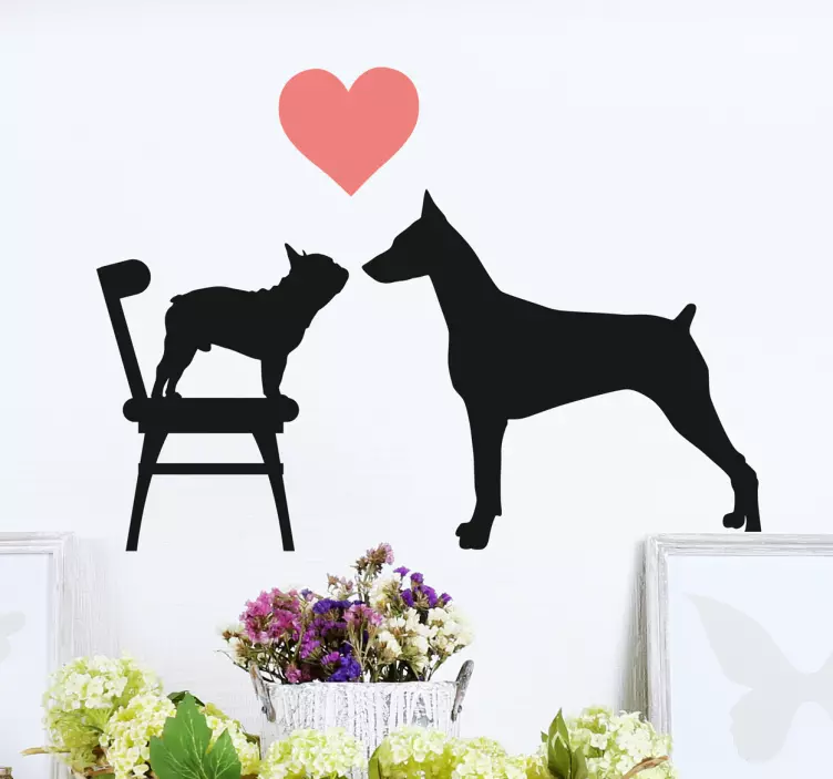 Dog Love Scene wall sticker - TenStickers