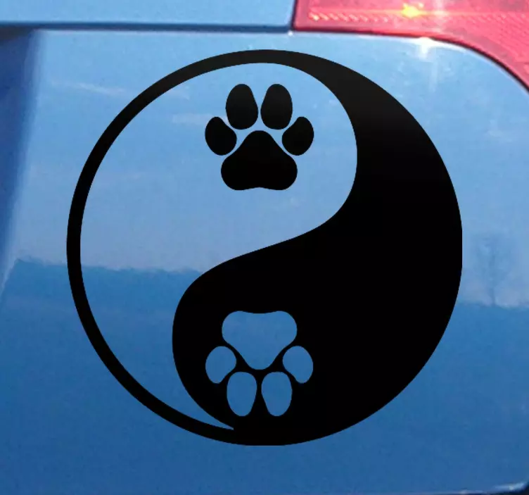 Yin yang paw design for car dog sticker - TenStickers