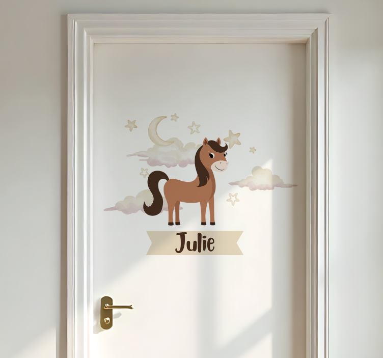 Door sticker custom horse for kids room - TenStickers