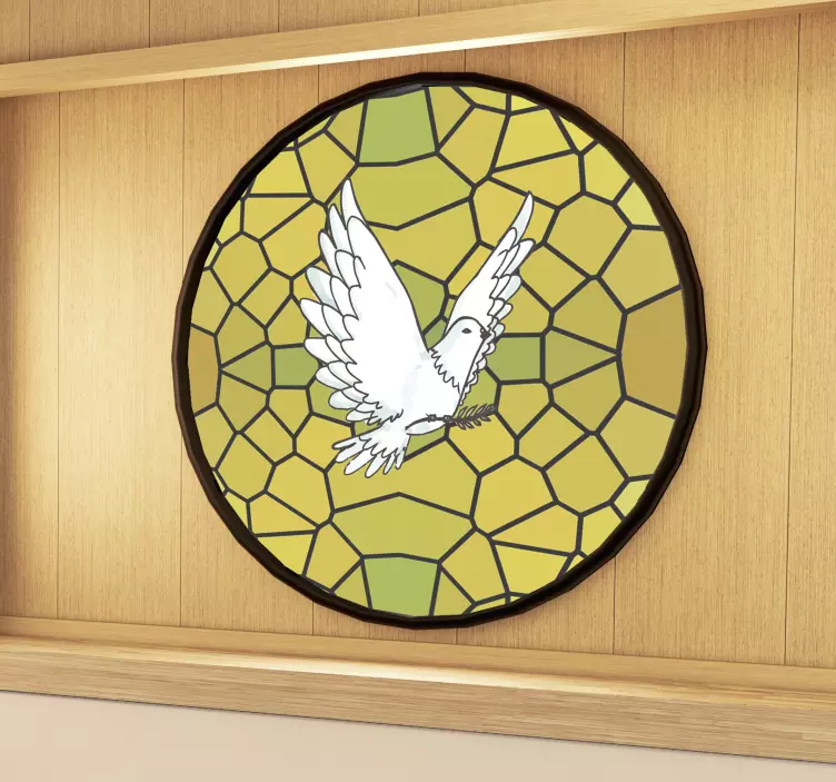 Dove stained glass window sticker - TenStickers