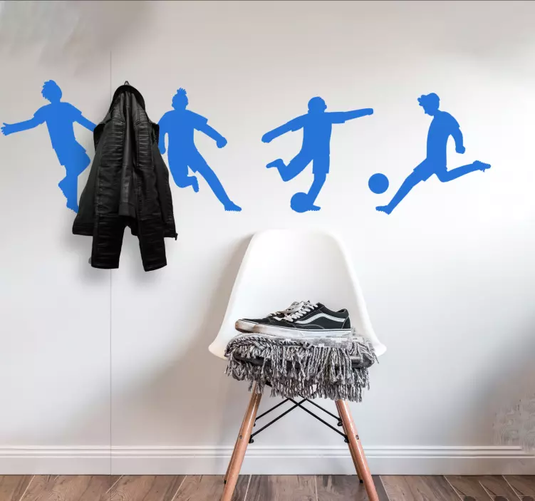 Dynamic Soccer Silhouettes coat hanger sticker - TenStickers