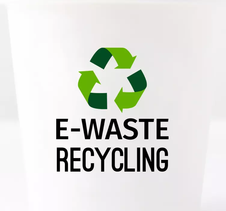 E-Waste Disposal Emblem recycling decal for bin - TenStickers