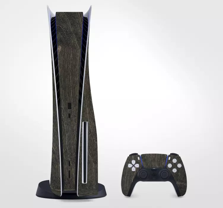 Ebony wood skin PS5 sticker - TenStickers