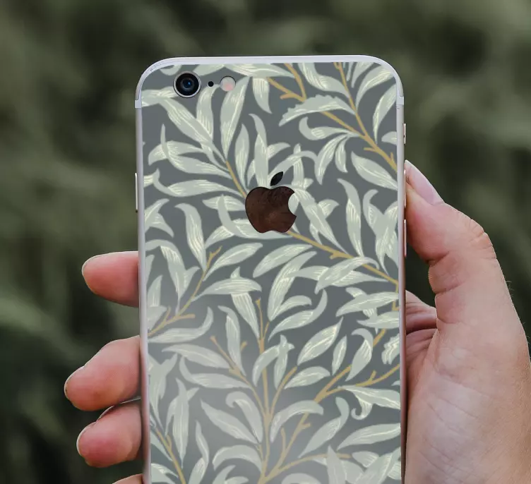 Elegant leaves design iPhone sticker - TenStickers