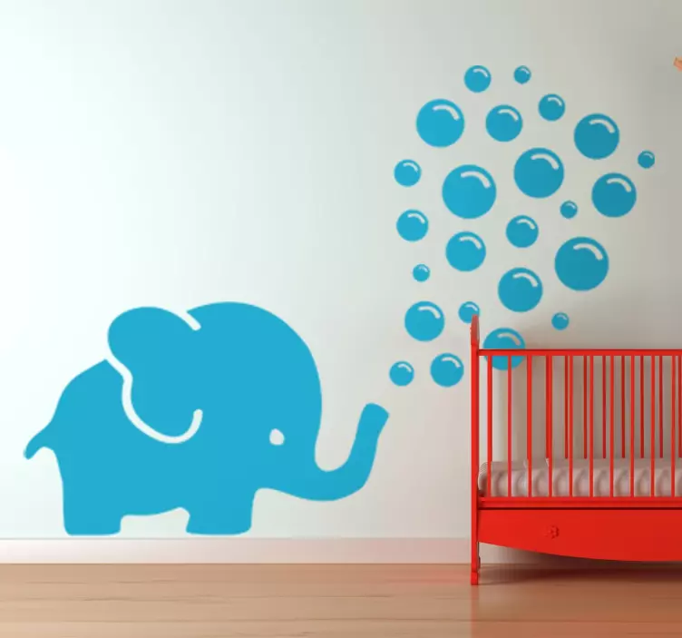 Elephant Blowing Bubbles Wall Sticker - TenStickers