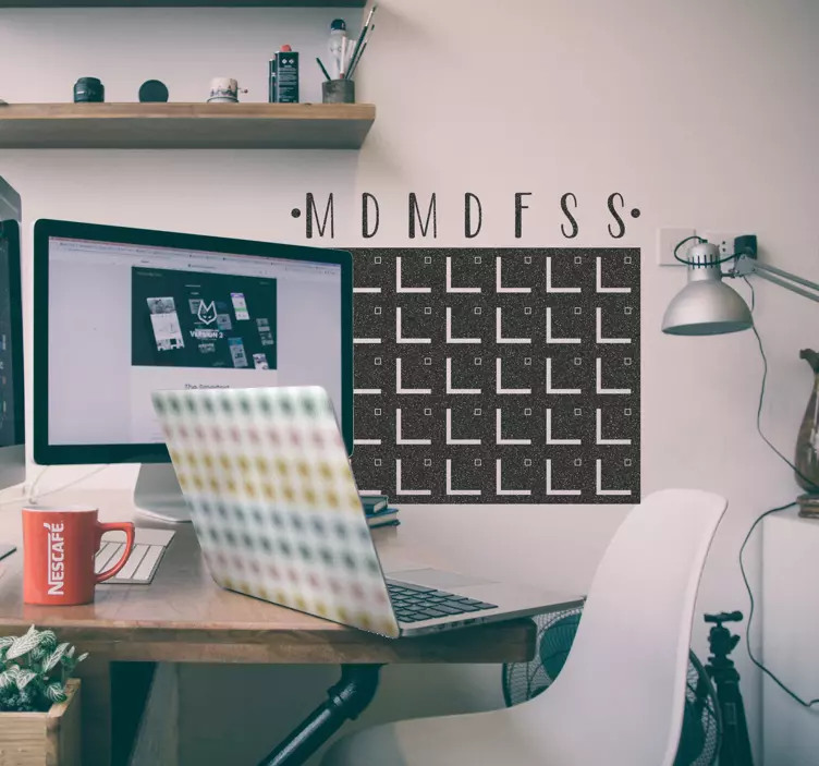 English week days chalkboard sticker - TenStickers