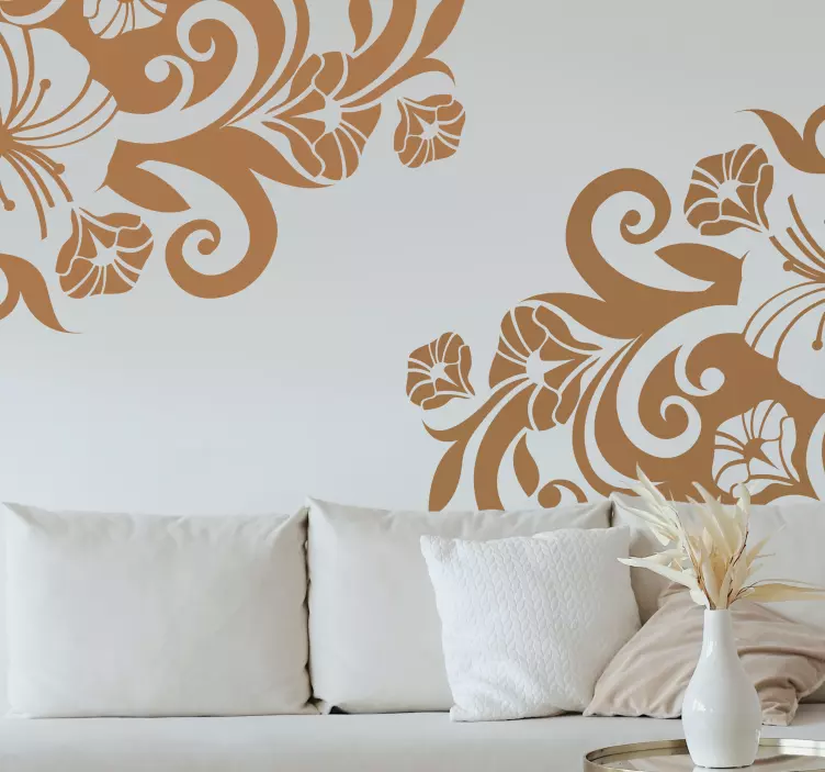 Exotic Corner Flower Decal - TenStickers
