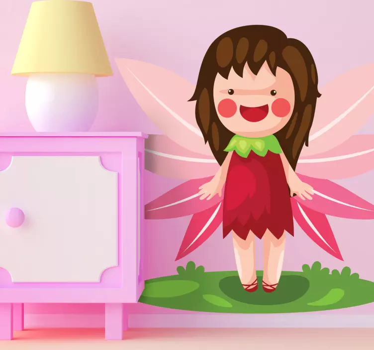 Fairy Pink Wings Kids Stickers - TenStickers
