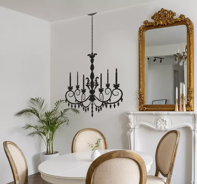 Fake chandelier wall sticker for dining room - TenStickers