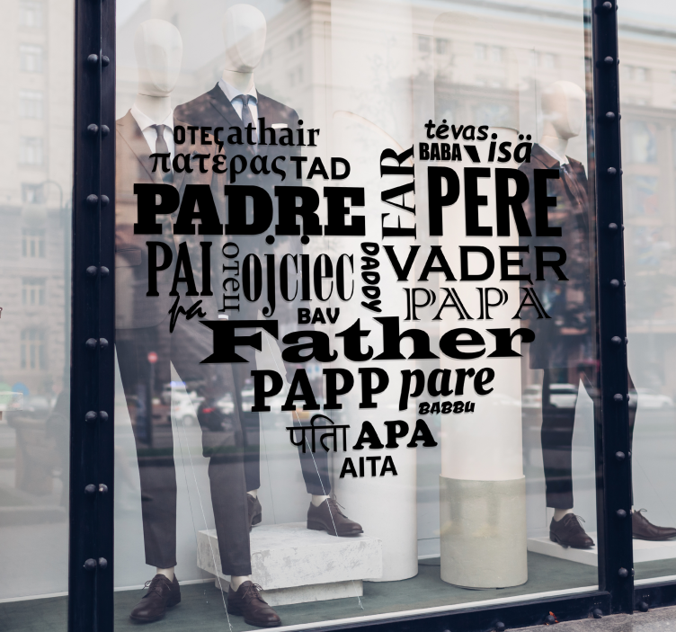 father different languages shop window sticker - TenStickers