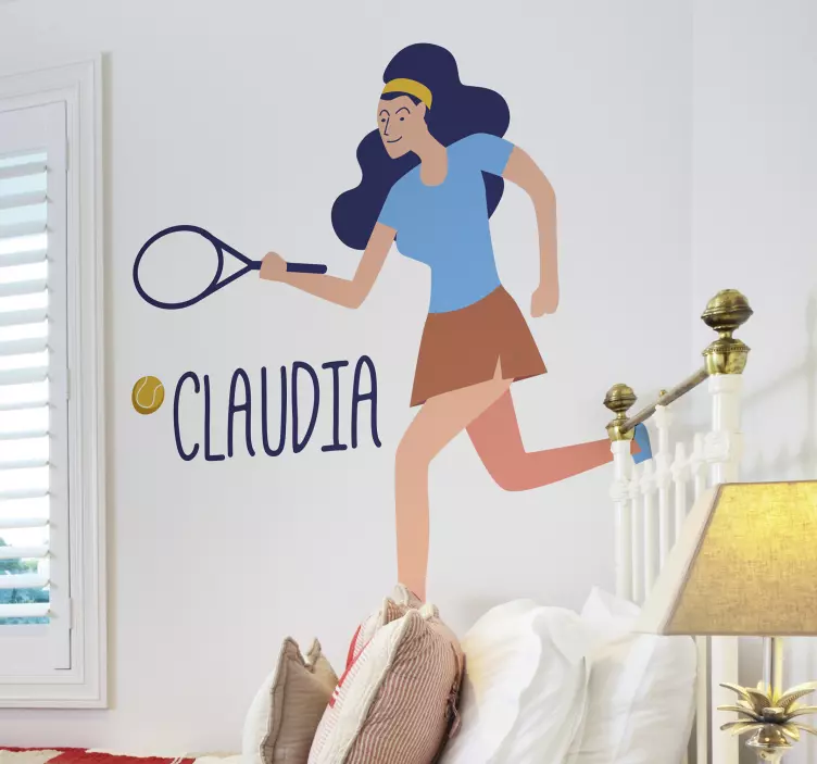 Female Tennis Customisable Sticker - TenStickers