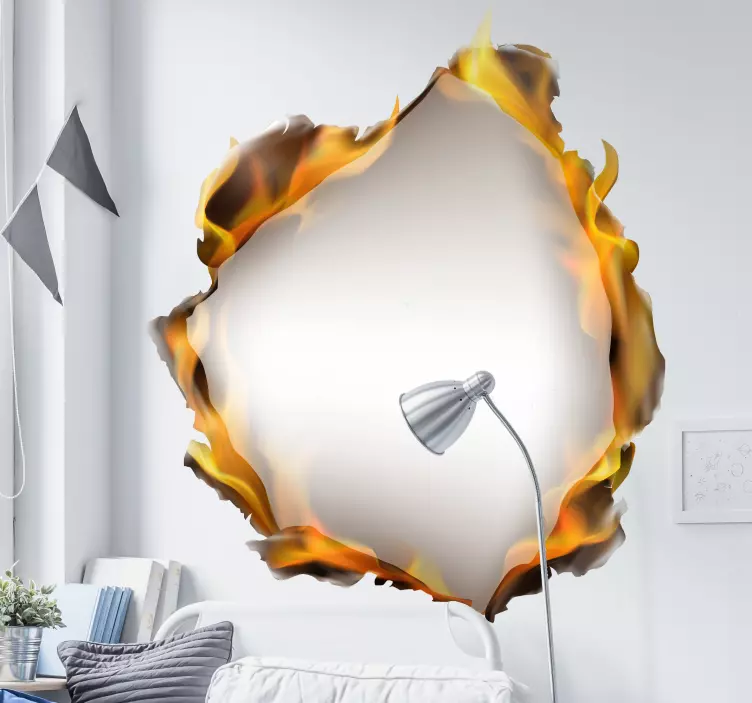 Fire hole visual effects wall decal - TenStickers