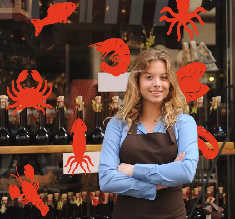 Fish shop fish wall sticker - TenStickers