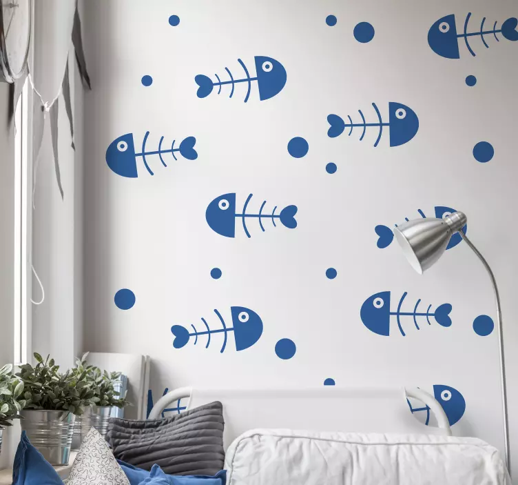 Fishbones animal wall sticker - TenStickers