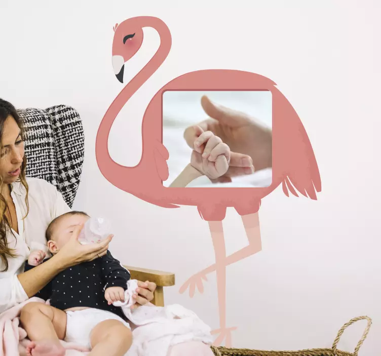 Flamingo Photo Customisable Sticker - TenStickers