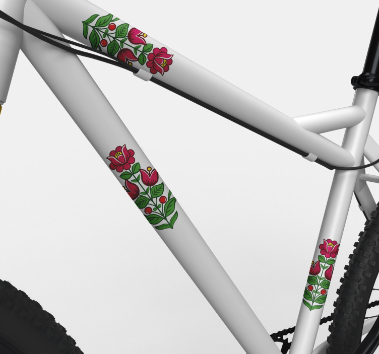 Floral bike accent bike sticker - TenStickers