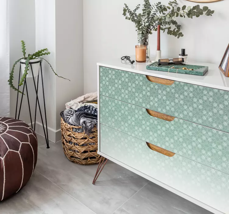 Floral fade pattern furniture sticker - TenStickers