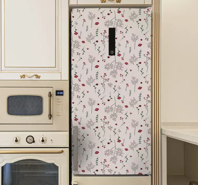 Floral Kitchen Accent fridge sticker - TenStickers