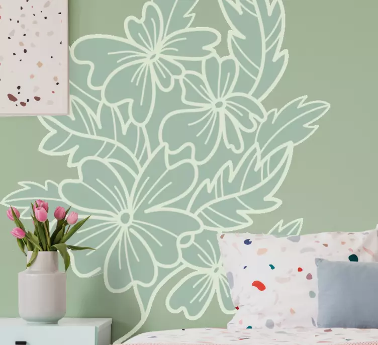 Floral Leaf Arrangement nature wall sticker - TenStickers