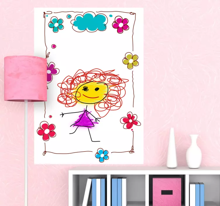 Flower Frame Whiteboard Sticker - TenStickers