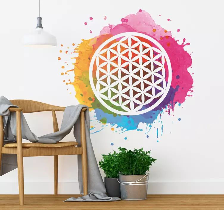Flower of life yoga wall sticker - TenStickers