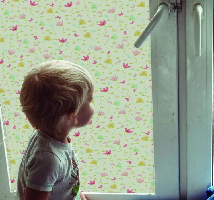 Flowers and Butterflies window sticker - TenStickers