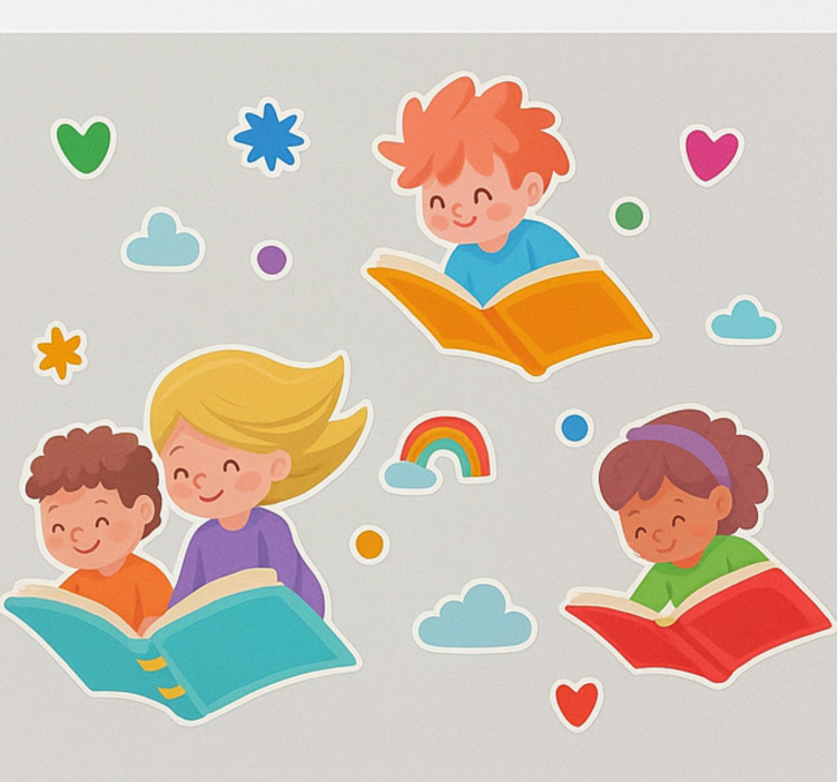Flying books and kids educational wall sticker - TenStickers