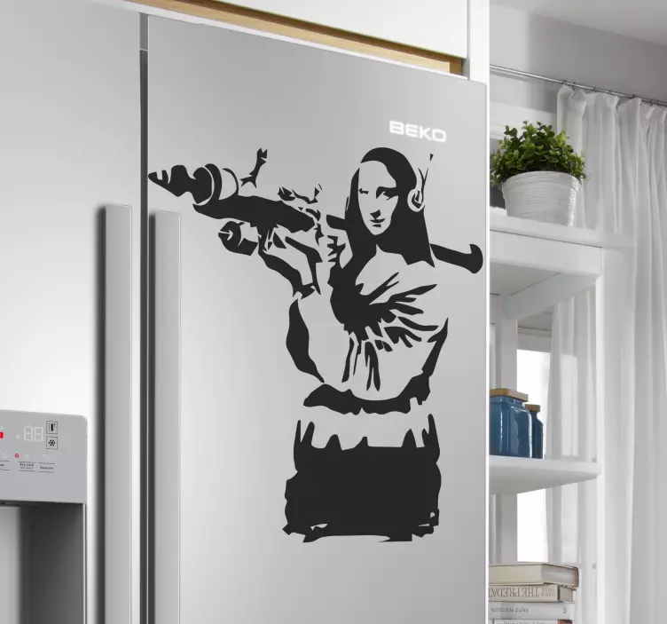 Fridge sticker mona lisa warrior - TenStickers